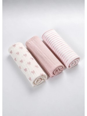 Marvielle Müslin Örtü & Battaniye 3'lü Set %100 Pamuk Oeko-Teks Sertifikalı 80X80 cm - Bebek & Çocuk Battaniyesi