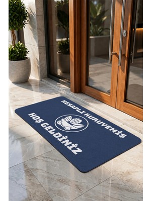 Valerine Life Kapı Önü Paspası 50X90CM Dijital Baskı Kaymaz Kişiye Firmaya Özel Kuruyemişci