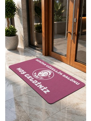 Valerine Life Kapı Önü Paspası 50X90CM Dijital Baskı Kaymaz Kişiye Firmaya Özel Güzellik Salonu