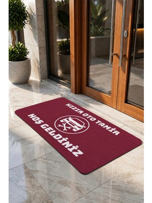 Valerine Life Kapı Önü Paspası 50X90CM Dijital Baskı Kaymaz Kişiye Firmaya Özel Oto Tamirci