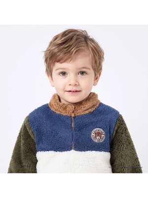 Hellobaby Erkek Bebek Sweatshirt Fermuarlı Dik Yaka Long Sleeve