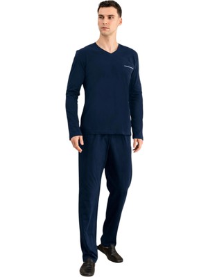Elitepoint 1251 Erkek V-Yaka Kışlık Pijama Takım