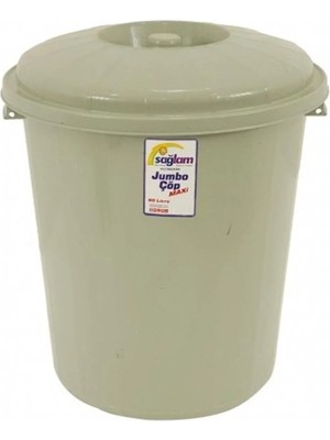 Marvielle Dikbaş Plastik Oval Kapaklı 90 Lt - Çöp Kovası
