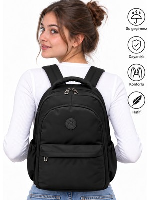 Bevitton Okul Sırt Çantası Laptop Bölmeli Günlük Çanta Genç Kız Erkek Siyah ilkokul - Orta Okul Çantası - Lise 2200