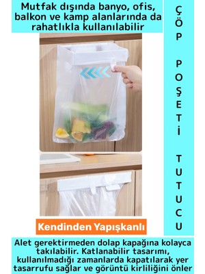 Marvielle Kendinden Yapışkanlı Mutfak Banyo Balkon Ofis Kamp Piknik Katlanabilir Çöp - Çöp Kovası