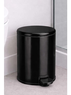 Marvielle Cigo Çelik 3 Litre Mutfak - Banyo - Ofis Siyah Metal - Çöp Kovası