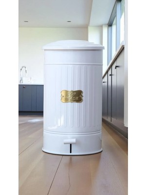Marvielle Metal 30LT Vintage Dizayn Pedallı Yanmaz , Iç Poşet Kullanımlı, 2 - Çöp Kovası