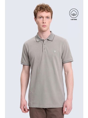 Hatemoğlu Vizon Regular Fit Erkek Polo Yaka Tişört %100 Pamuk Kısa Kol Günlük Stil
