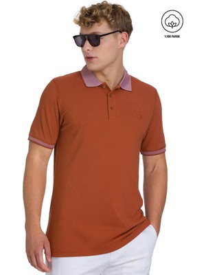 Hatemoğlu Tarçın Regular Fit %100 Pamuk Polo Yaka Tişört