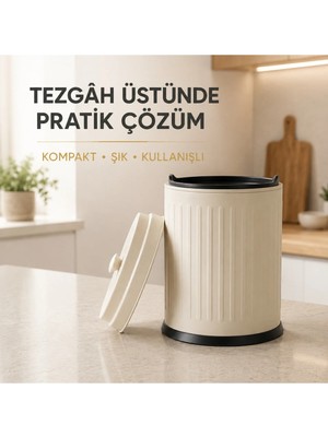 Marvielle Vintage Tezgah Üstü Krem 3 Lt - Çöp Kovası