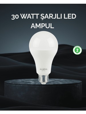Astraltech Şarjlı LED Ampul 30 Watt Soğuk Beyaz