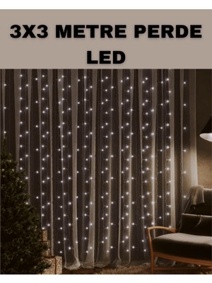 Astraltech 3x3 LED Şelale Perde Işık Kutlama ve Dekor Aydınlatması