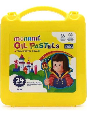 Monami Pastel Boya 24 Renkli Yıkanabilir Kalem Çantası Orta Boy Sarı Çocuklar İçin