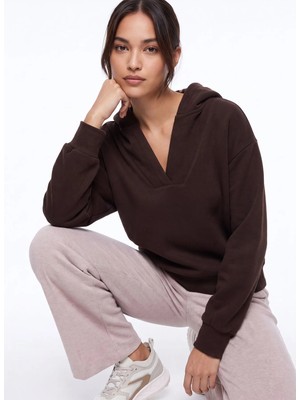 Discovery Expedition D6WL-SWT3573 Kahverengi Kadın Sweatshirt