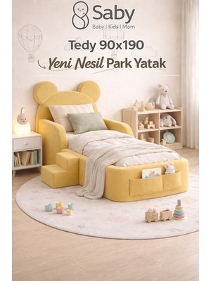 Saby Luxury Baza ve Başlıklı Montessori Full Sünger Yatak Seti 90 x 190 cm