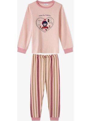 Penti Kız Çocuk Açık Pembe Snailmail Uzun Kollu Pijama Takımı