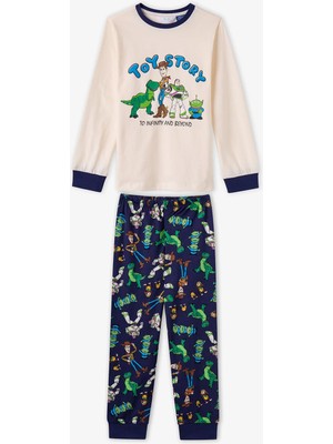 Penti Erkek Çocuk Ekru Toy Story Pamuklu Kısa Kollu Pijama Takımı