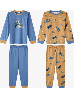 Penti Erkek Çocuk Tiny Friends Adventure Pamuklu Uzun Kollu 2'li Pijama Takımı