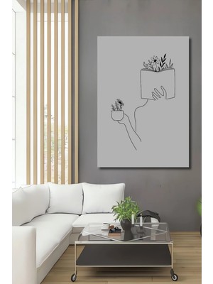 Çetin Kardeşler Çetinkardeşler Minimalist Çiçekli Kitap Desenli Ahşap Dekoratif Duvar Tablosu Salon Ev Dekoru Hediyelik