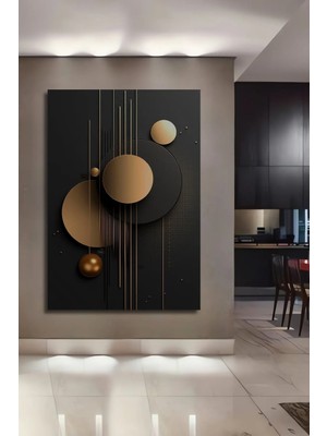 Çetin Kardeşler Çetinkardeşler Altın Dokunuş Geometrik Modern Sanat Ahşap Dekoratif Duvar Tablosu Salon Ev Dekoru Hediyelik