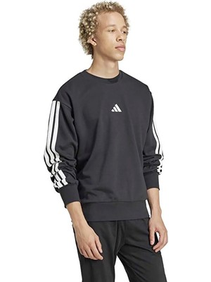 Adidas JE6372 M 3s Ft Swt Siyah Kapüşonlu Logo Baskılı Erkek Sweatshirt