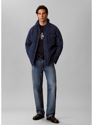 Calvin Klein Jeans Mavi Erkek Classic Fit Baskılı Sweatshirt LV04RG278GCEF cl Ls 350TERRY Mnlg,