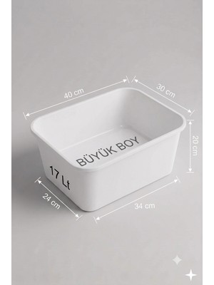 Decosense Çok Amaçlı Beyaz Büyük Boy 17 Litre 40X30X20 cm Polipropilen Plastik Saklama Kutusu - Oyuncak Kutusu ve Eşya Saklama Organizeri