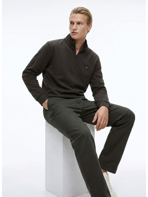 Wrangler W2620081 Haki Erkek Dik Yaka Regular Fit Sweatshirt