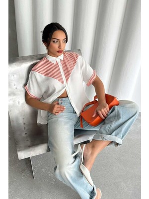 Very Moda Çizgili Detaylı Gömlek - | D2672