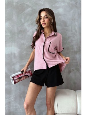 Very Moda Çoban Dikişli Keten Gömlek - | D2597