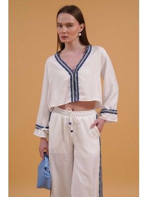 Very Moda Kot Şeritli Gömlek | F1888