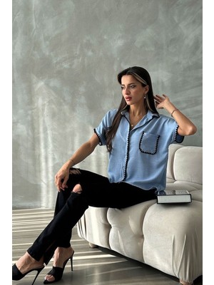Very Moda Çoban Dikişli Keten Gömlek - | D2597