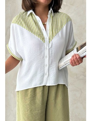 Very Moda Çizgili Detaylı Gömlek - | D2672