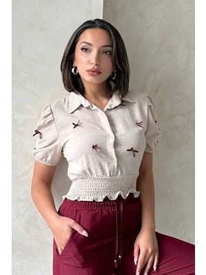 Very Moda 1 Fiyonklu Keten Gömlek - | D2409