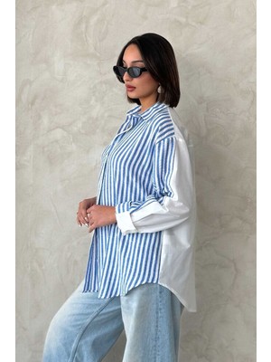 Very Moda Çizgili Keten Gömlek | F1919