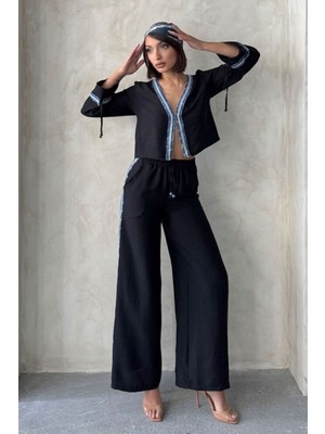 Very Moda Kot Şeritli Pantolon | F1890