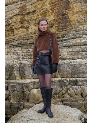 Very Moda Deri Kemerli Etek - | F1840