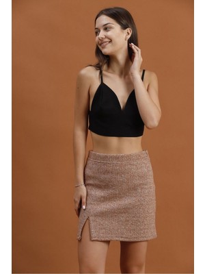 Very Moda Kaşe Mini Etek | F1352