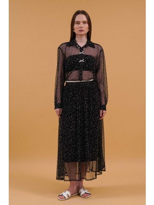 Very Moda Fiyonk Detaylı Puantiyeli Etek | F1906