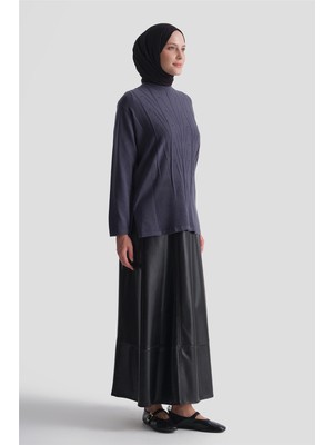 Armine Başak Desenli Kazak Indigo