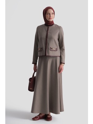 Armine Ekose Desenli Takım Mürdüm