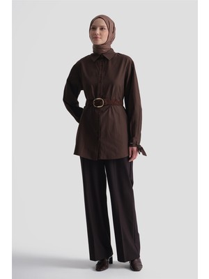 Armine Straight Fit Pantolon Mürdüm