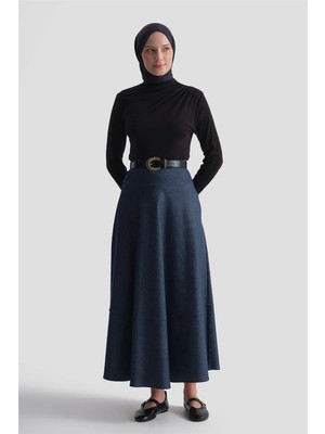 Armine Korsajlı Kloş Etek Lacivert