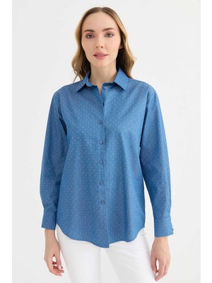 Selen Şömizye Yaka Taşlı Bluz  /  Indigo