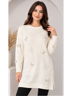 Kader Kadın Kelebek  Detaylı Sweatshirt Kadın Tesettür Tuni