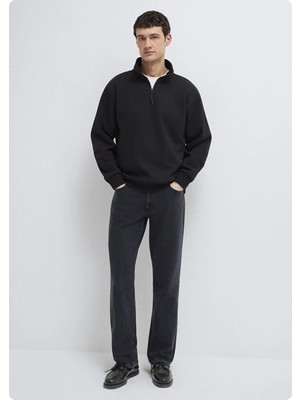 Jack & Jones Mavı  M0S10278 Yarım Fermuarlı Dık Yaka  Sweatshırt