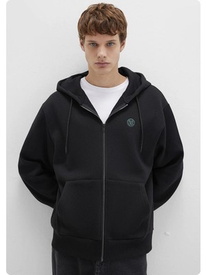 Jack & Jones Mavı  M066979 Kapusonlu  Fermuarlı  Erkek Sweatshırt