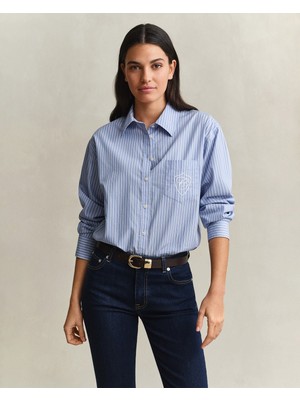 Gant Kadın Mavi Relaxed Fit %100 Pamuk Gömlek 4300728.454