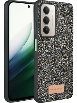 Hubrendy Mep Onegif Xiaomi Redmi 15 4g Bright Simli Kapak - Gold