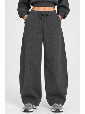 Hiccup Kadınlar Barrel Geniş Paça Jogger Pantolon Fildişi Doğal